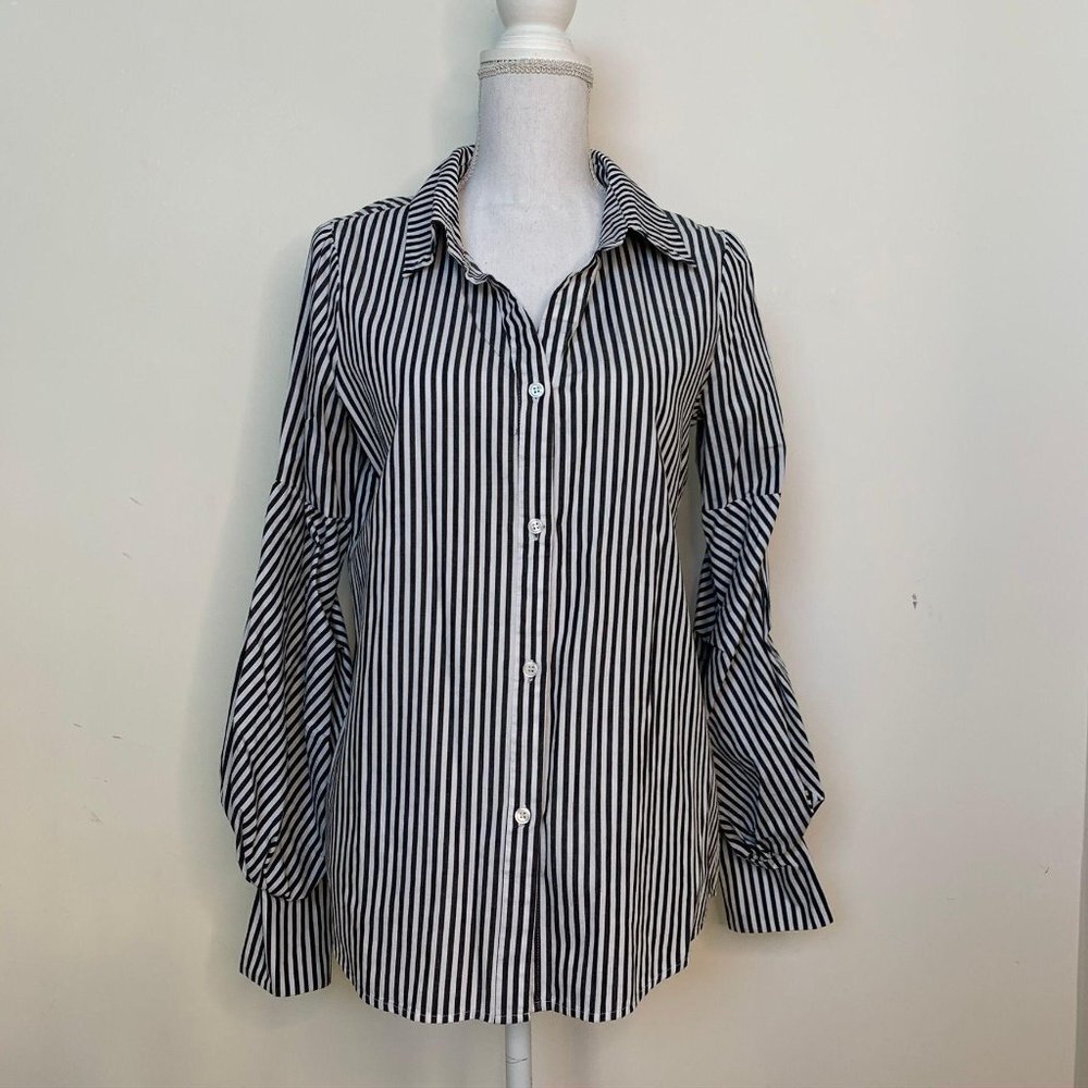 Greyson SZ S Button Down Shirt Balloon Sleeves